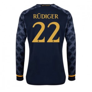 Real Madrid Antonio Rudiger #22 Koszulka Wyjazdowych 2023-24 Długi Rękaw